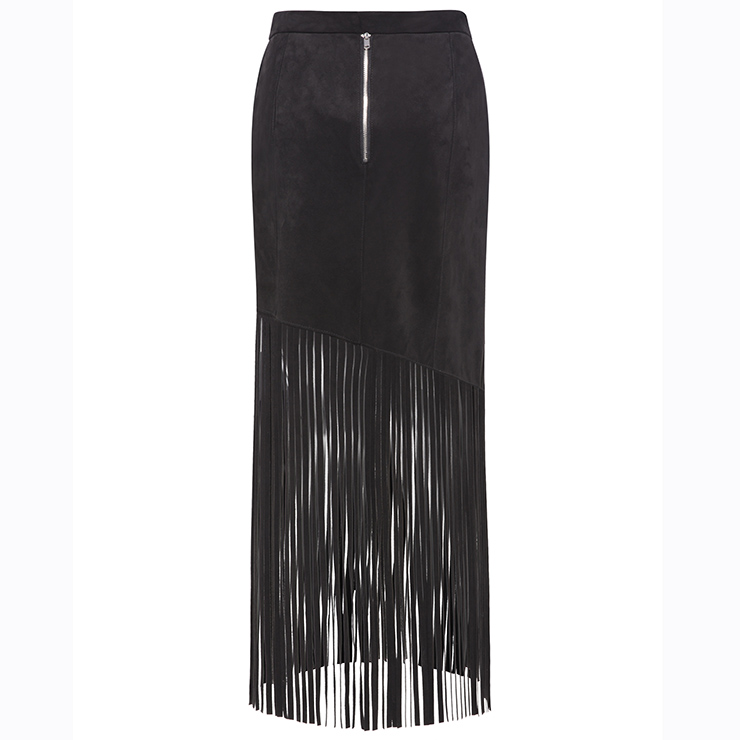Tassel Trim High Waist Skirt
