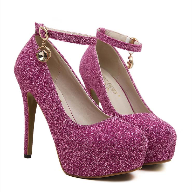 pink sparkly high heels