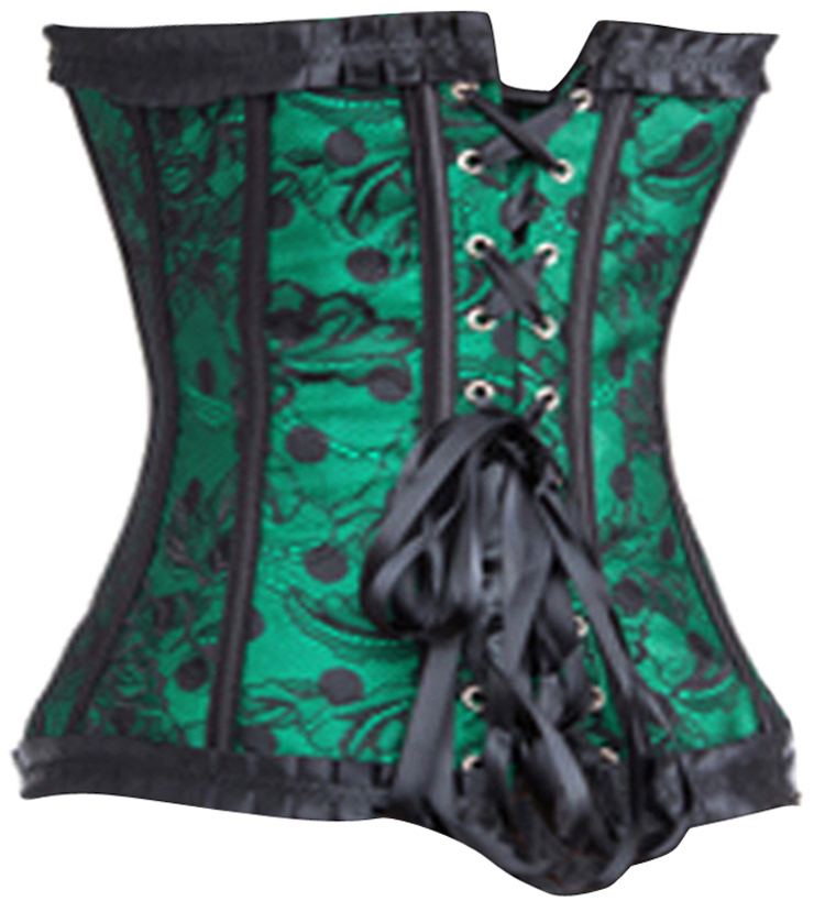 green floral corset