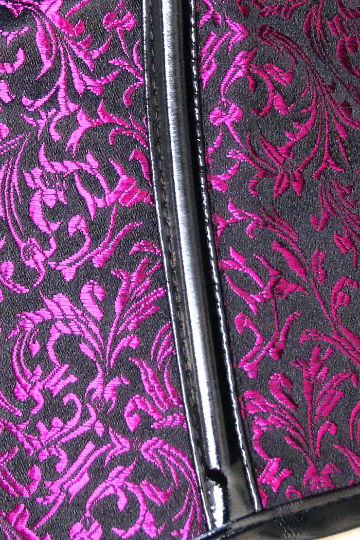 Fuchsia corset, Buckle Brocade Corset, Sexy Corset, #N1963