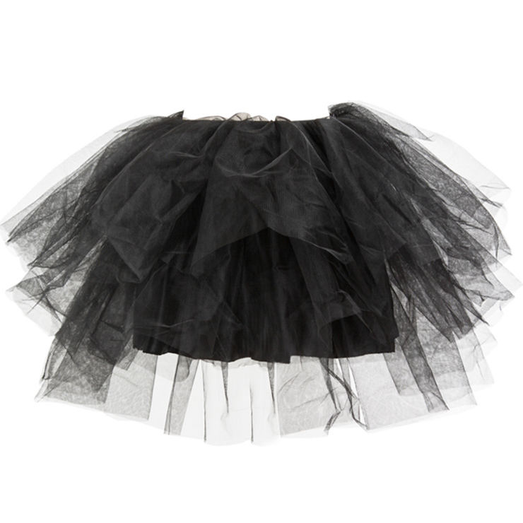 Black Tutu Skirt,  Tulle Layering Skirts, Gothic Tutu Swing Skirt, #N8272