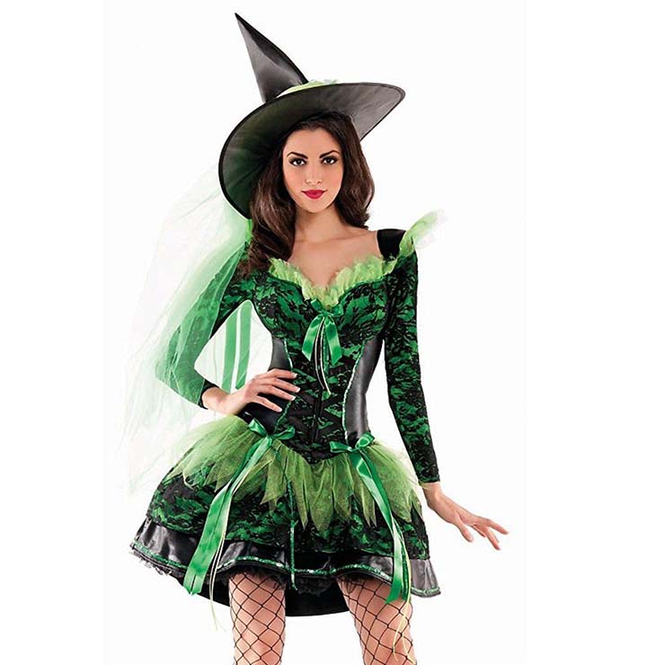 green and black witch costume