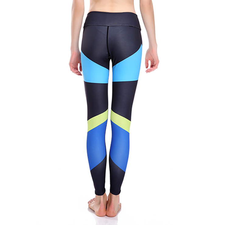 Classical Color Block Print Yoga Pants, High Waist Tight Yoga Pants, Fashion Color Block Print Fitness Pants, Casual Stretchy Sport Leggings, Women