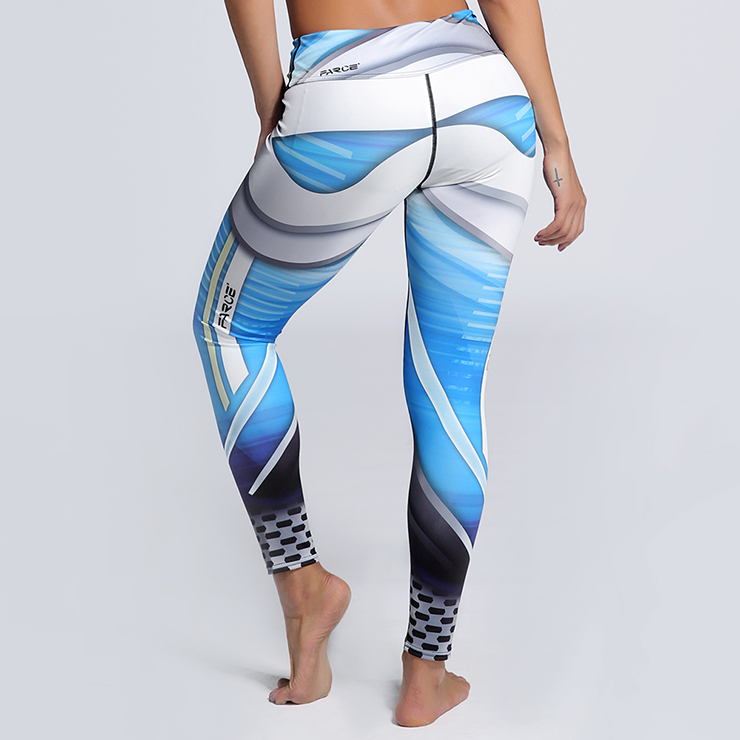 Classical Color Gradient Print Yoga Pants, High Waist Tight Yoga Pants, Fashion Color Gradient Print Fitness Pants, Casual Stretchy Sport Leggings, Women