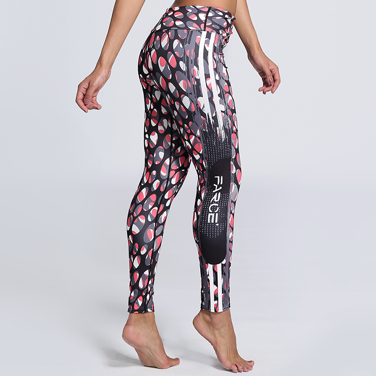 Classical Colorful Ellipse Print Yoga Pants, High Waist Tight Yoga Pants, Fashion Colorful Ellipse Print Fitness Pants, Casual Stretchy Sport Leggings, Women