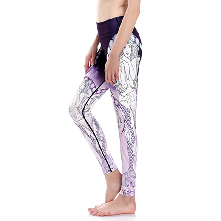 Women's Extra Soft 3D Digital Goddess Printed High Waist Long Yoga