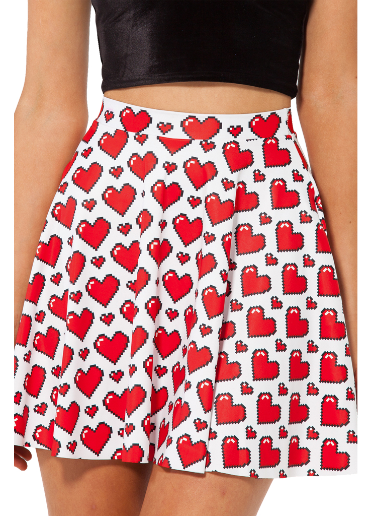Love Ya Bits White Skater Skirt, Love Skater Skirt, Love Heart Skater Skirt, #N7957