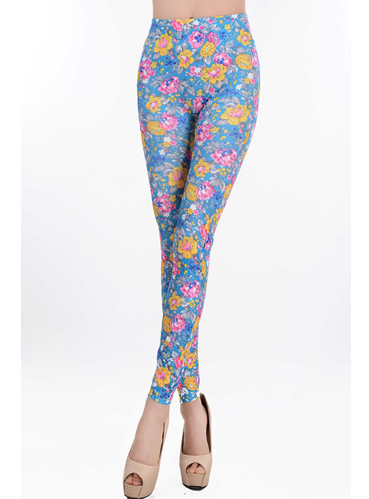 Multicolour Flowers Print Leggings L6991