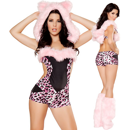 Pink Leopard Costume, Leopard Halloween Costume, Leopard Romper, #N4710