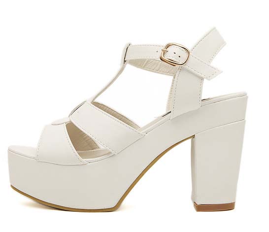 Roman style sandals, White sandals, Roman style High Heels, #SWS20142