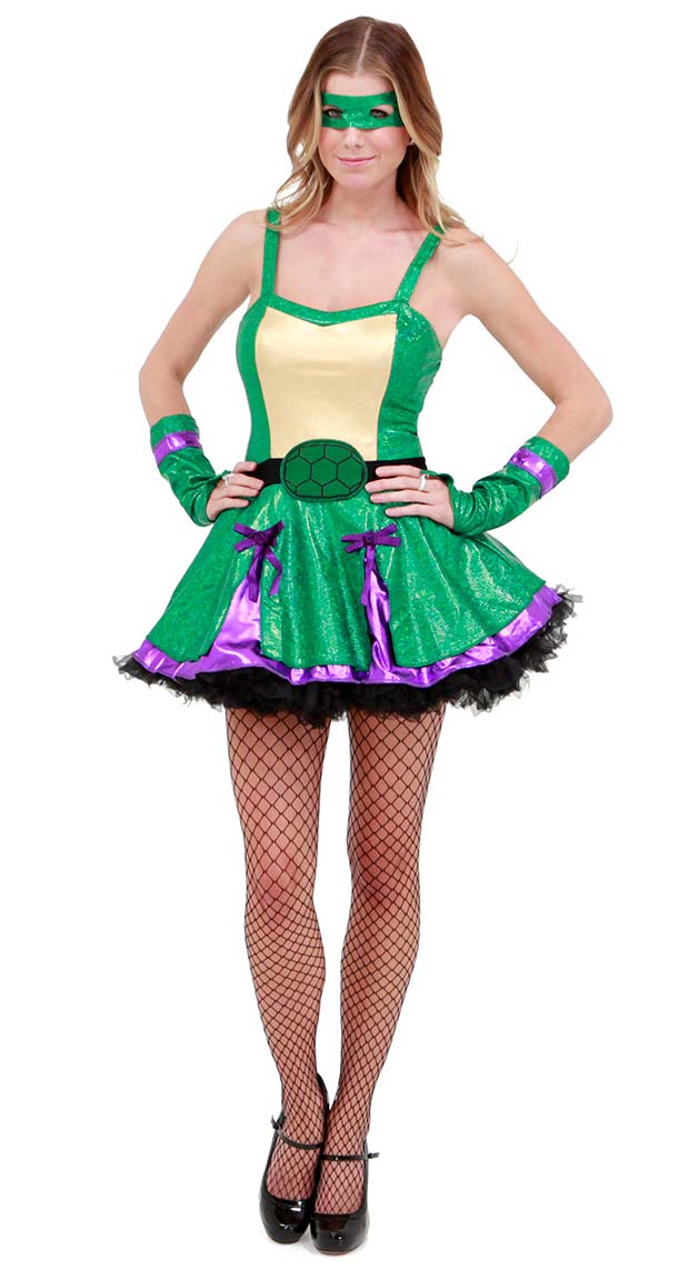 Sexy Green and Purple Ninja Turtle Costume N10444