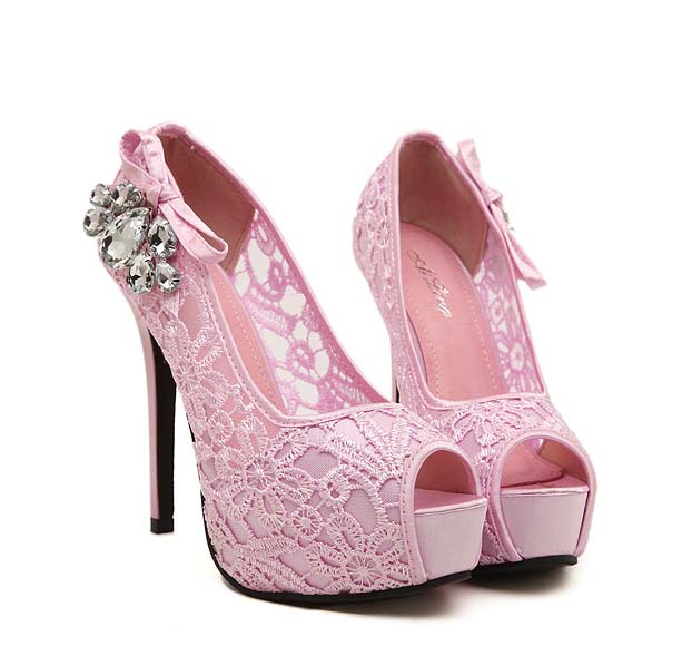 pink diamond high heels