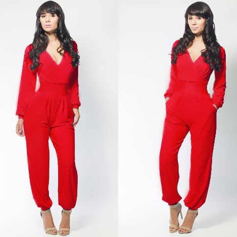 Sexy Red Jumpsuit Dress N8633 Sexy Red Jumpsuit Dress N8633