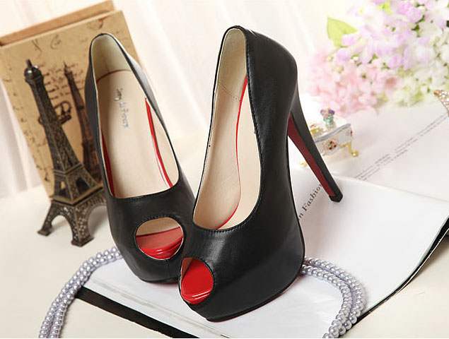 Peep-Toe High Platform Pumps, Fish Mouth Stiletto High Heels,  Party Court Shoes, #SWS12100