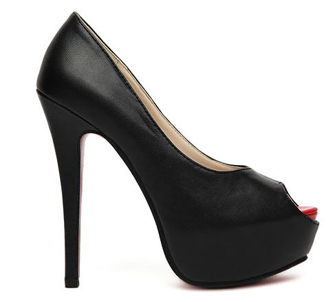 Peep-Toe High Platform Pumps, Fish Mouth Stiletto High Heels,  Party Court Shoes, #SWS12100