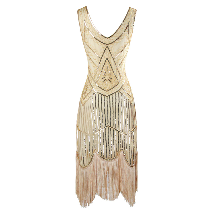 1920s Vintage Dresses for Women, Beige Bodycon Dress, 1920s Fashion Dress for Women, Sequin Sleeveless Dress, Women