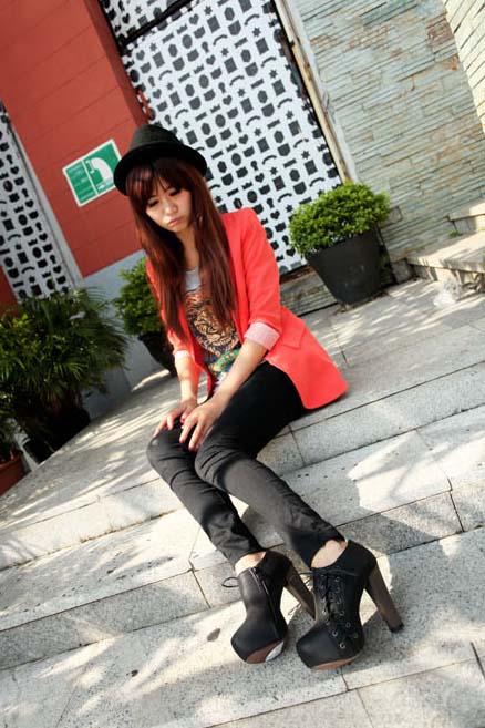 Cheap Lady Boots,  Vintage Black High Heels Boot, Inexpensive PU Boots, Hot Sale Lace-up Boots, #SWB20238