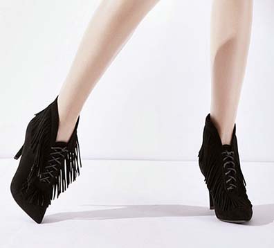 Retro Martin Boots, Winter Hot Sale Boots, Ladies Black Tassels Ankle Boots, Sexy Pointed Toe Boots, #SWB20386