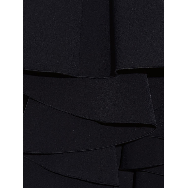 Vintage Gothic Black Skirt, Black Skirt for Women, Gothic Falbala Skirt, High Waist Black A-line Skirt, Gothic Irregular Skirt, Pirate Costume Skirt, #N15689