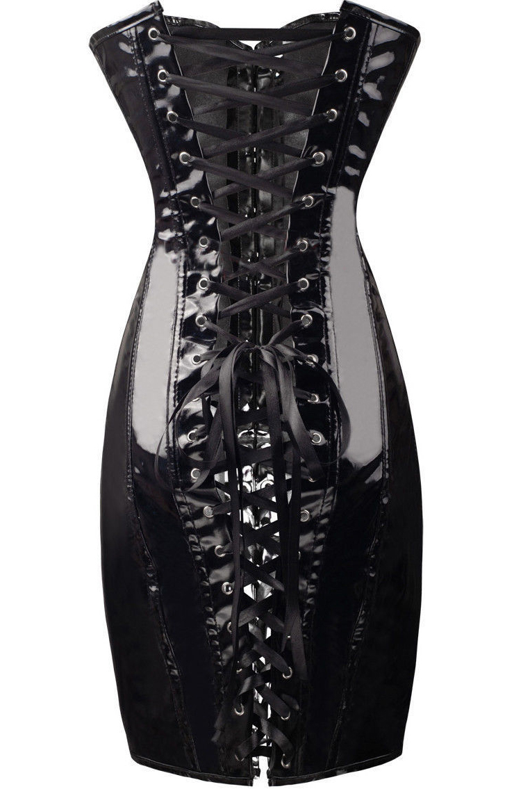 patent leather corset skirt