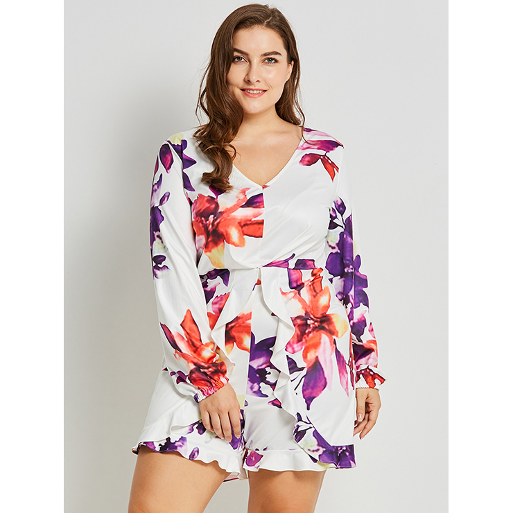 white short jumpsuit plus size