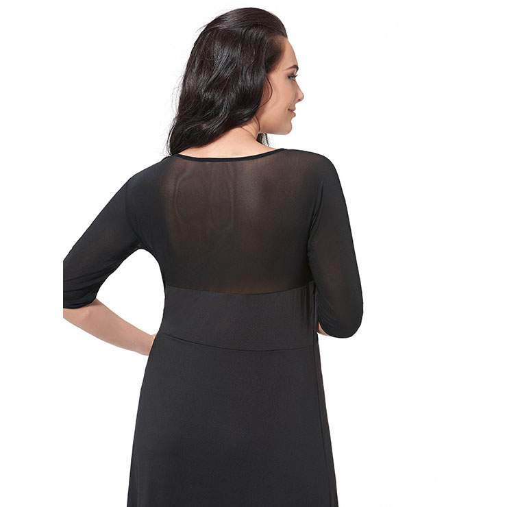 Women's Casual Plus Size Elbow Sleeve V Neck Loose Style Midi Dresses