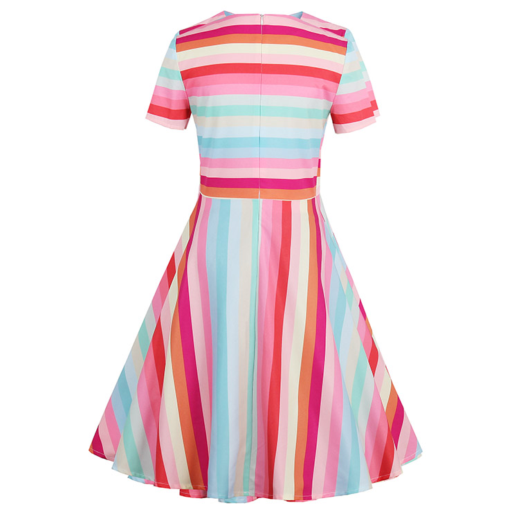 Retro Dresses for Women, Vintage Dresses for Women, Sexy Dresses for Women Cocktail Party, Casual Mini dress, Multicolored Swing Daily Dress, #N14243