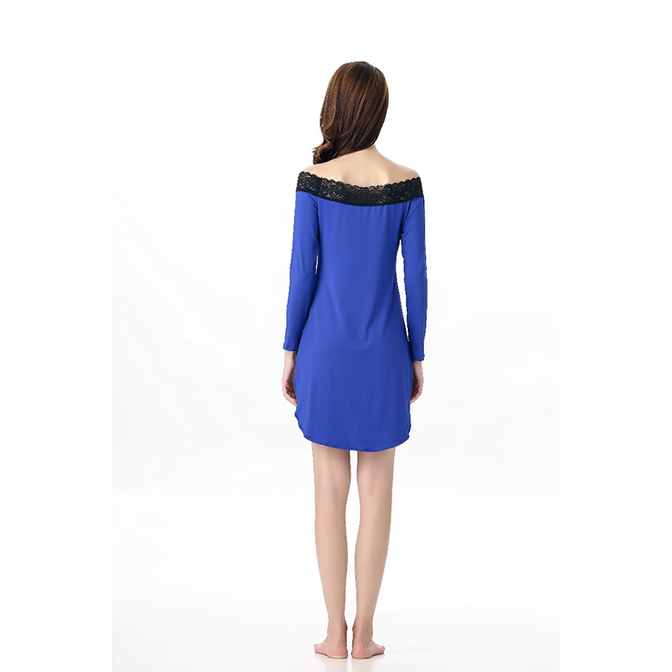Women's Loose Fit Lace Trimmed Tunic Nightwear Sleepwear N11629
