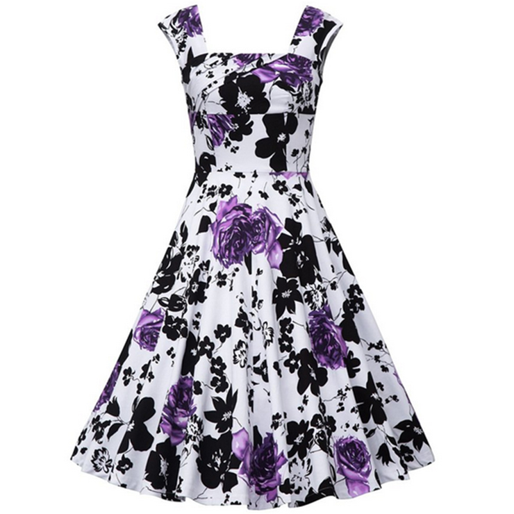 Retro Purple Cocktail Dress
