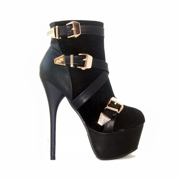 ankle boot with buckle strap