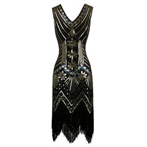 1920s Vintage Dresses for Women, 1920s Fashion Dress for Women, Sequin Sleeveless Dress, Women