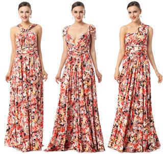 Unique Evening Dresses 2018, Floral Print Dresses, Used Formal Dress, Prom Dress For Cheap, Changeable Dresses, Maxi Dress, #F30001