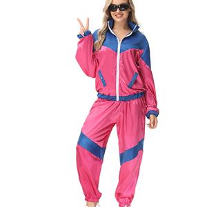 1980s Aerobics Sports Costume, 1970s Adult Girl Disco Dancing Queen Costume, 70s Disco Theme Party Dacing Costume, Girl Dancing Costume, Girl Disco Halloween Costume, 80s 90s Disco Hip Hop Dancing Adult Costume, Adult Windbreaker and Pants Cosplay Halloween Costume, #N23359