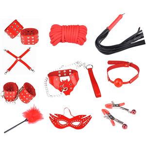 Ten Set Red SM Props, Bedroom Restraint Fun Adult Set, Playtime Set Accessories, #MS8298