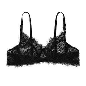 Sexy Eyelash Lace Lingerie Bra, Sexy Black Hollow Out Bra, Fashion Wireless Bra Top, Valentine