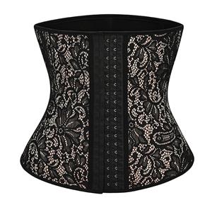 Gothic Steel Boned Bustier Corset, Cheap Underwear Lace Bustier, Women