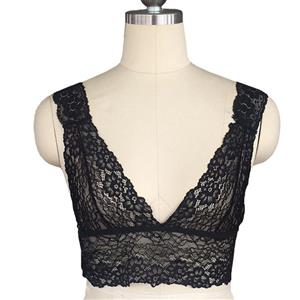  Sexy Lace Lingerie Bra, Sexy Black Camisole Bra, Fashion Three-point Bra Top, Valentine