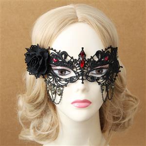 Halloween Masks, Costume Ball Masks, Black Lace Mask, Masquerade Party Mask, #MS12987