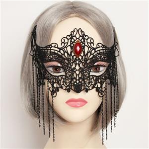 Halloween Masks, Costume Ball Masks, Black Lace Mask, Masquerade Party Mask, #MS12934