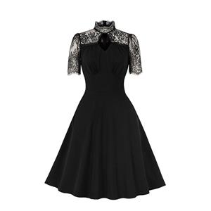 Retro Lace Dress, Fashion A-line Swing Dress, Retro Dresses for Women 1960, Vintage Dresses 1950