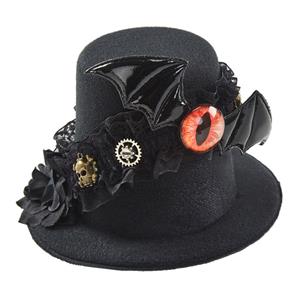 Masquerade Party Costume Hat, Steampunk Halloween Cosplay Costume Hat, Retro Fascinator Fancy Ball Top Hat, Vintage Steampunk Style Devil