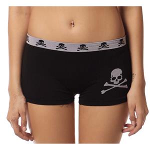 Black Ladies Panties, Grey Edge Skull Bones Panties, Cheap High Quality Ladies Panties, #PT9645