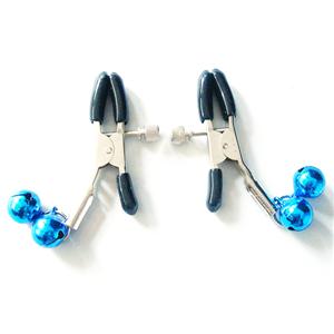 Blue Nipple clamps with cowbell, Sex toy, Powerful nipple clamp, #MS7161