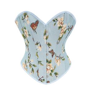 Fashion Plastic Boned Corset, Sexy Overbust Corset, High Quality Corset, Punk Outerwear Corset,Butterfly Print Corset,Women