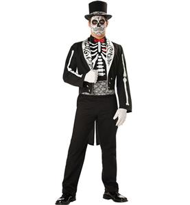 Day of the Dead Groom Costume, Deluxe Skeleton Groom Costume, Bone Yard Ghost Groom Costume, #N9131