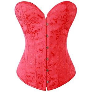 Brocade Corset, Red Corset, Strapless Brocade Corset, Christmas Corset, #N6802