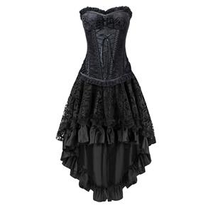 Burlesque Dancing Corset Skirt Set, Women