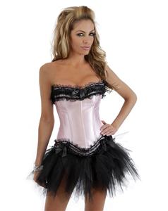 Sexy Corsets, Sexy Corset Lingerie, Burlesque Ruffled Corset & Pettiskirt, #N2858