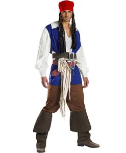 Teen Costumes, Pirate Costumes for Couples, Captain Jack Sparrow Adult Costume, #N5463