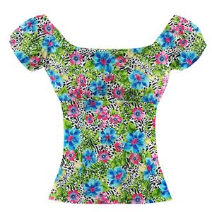 Lovely Leopard Printed Shirt, Casual Short Sleeve Tops, Printed Slim Fit T-shirt, Women